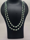 Classic Green & Pearl Double-Strand Necklace