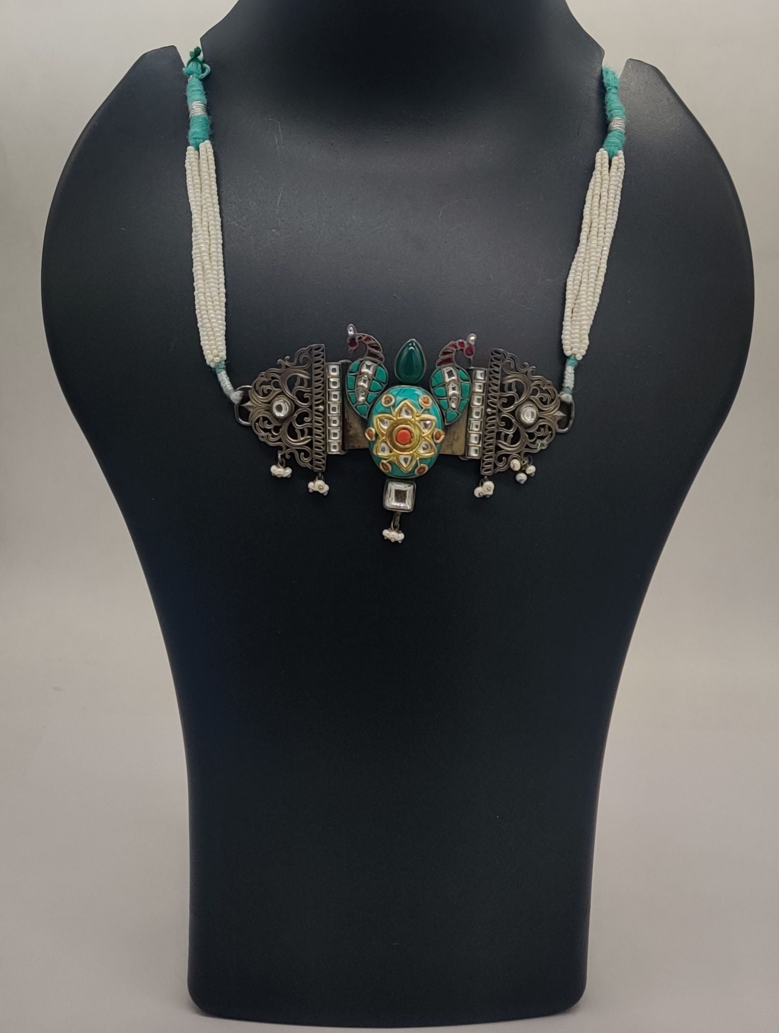 Kalpavriksha Choker with Peacock Motif