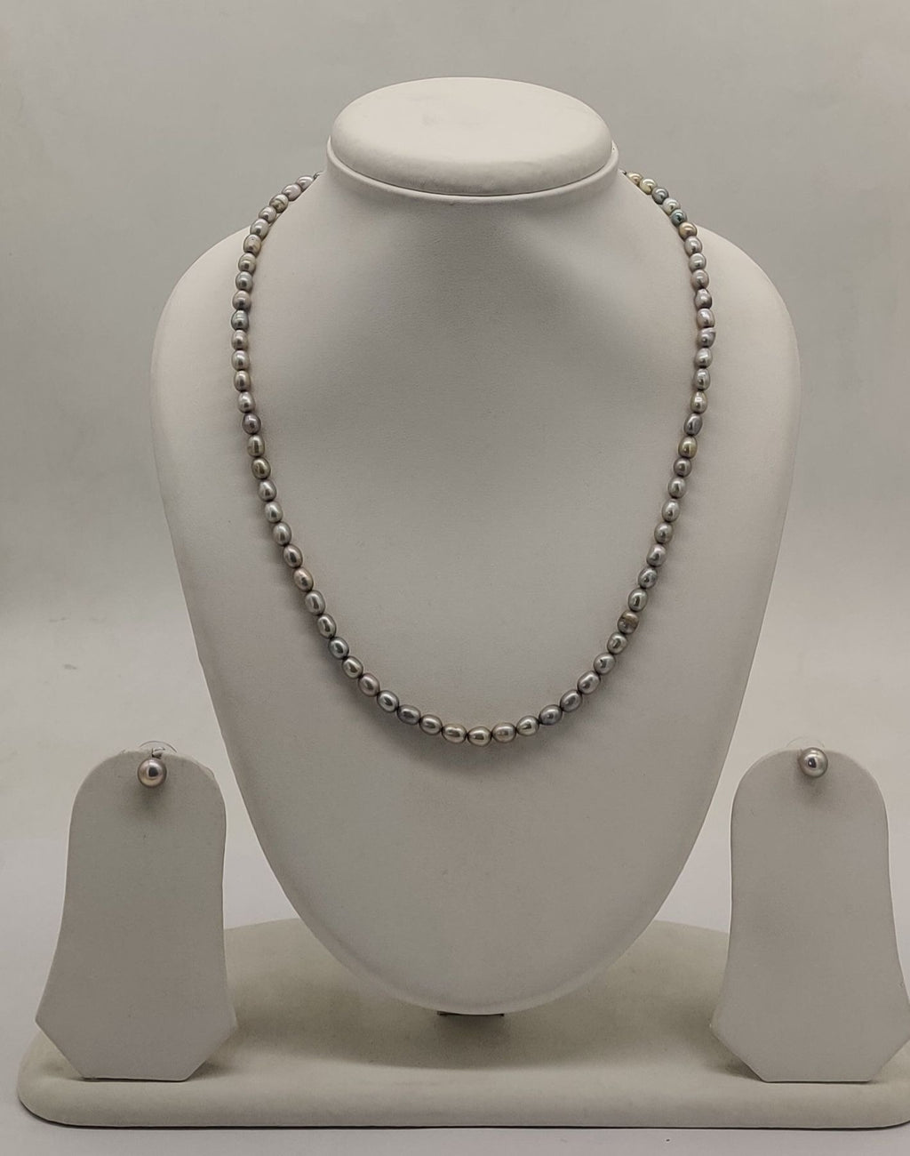 genuine freshwater pearl necklace and earrings set for women crafted with freshwater pearls in single-strand minimalist design