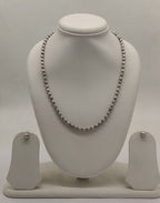 genuine freshwater pearl necklace and earrings set for women crafted with freshwater pearls in single-strand minimalist design