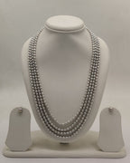 genuine freshwater pearl necklace and earrings set for women crafted with freshwater pearls in four-strand layered design