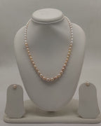 Fresh Water Natural Shaded Peach 1 Line Oval Pearl Set