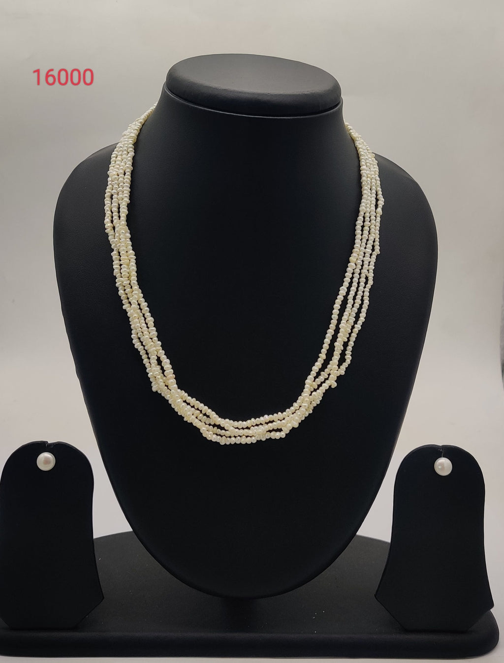 multi strand freshwater pearl necklace and earrings set Dreamlace Layers white pearls