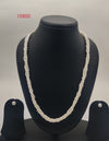 Multi strand rice freshwater pearl necklace and earrings set white pearls