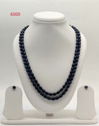 double strand black freshwater pearl necklace and earrings set charcoal rhythm oval pearls