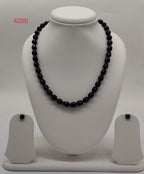 single strand black baroque freshwater pearl necklace and earrings set moonshadow muse oval pearls