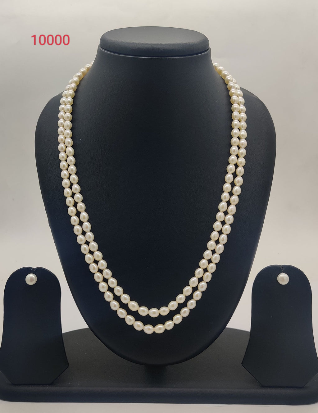 Double-Strand Freshwater Pearl Necklace & Earrings Set for Women