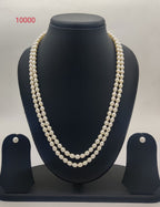 Double-Strand Freshwater Pearl Necklace & Earrings Set for Women