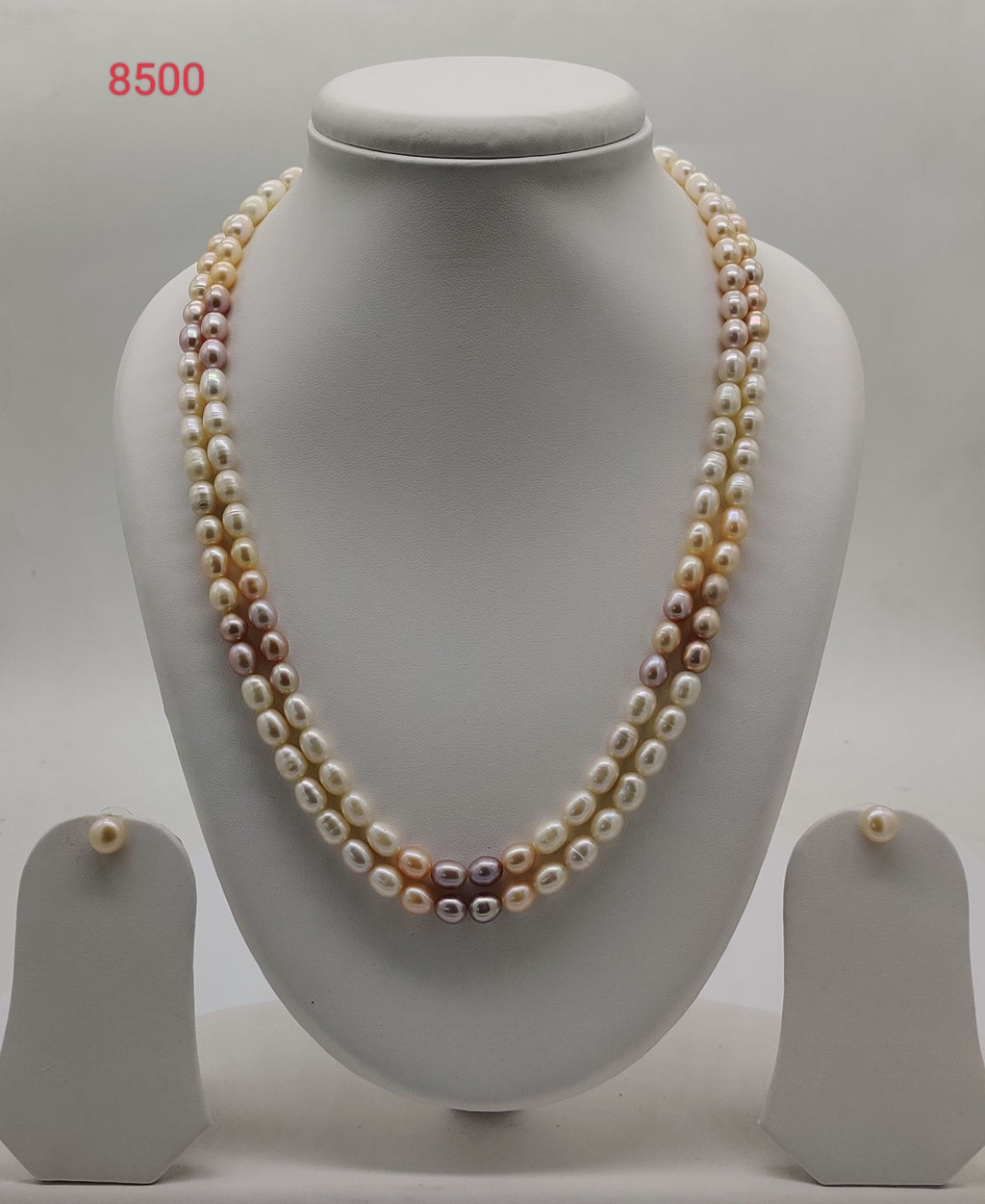 Two-Strand Freshwater Pearl Necklace & Earrings Set