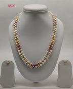 Two-Strand Freshwater Pearl Necklace & Earrings Set