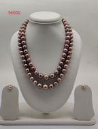 Double-Strand Lavender Freshwater Pearl Necklace Set
