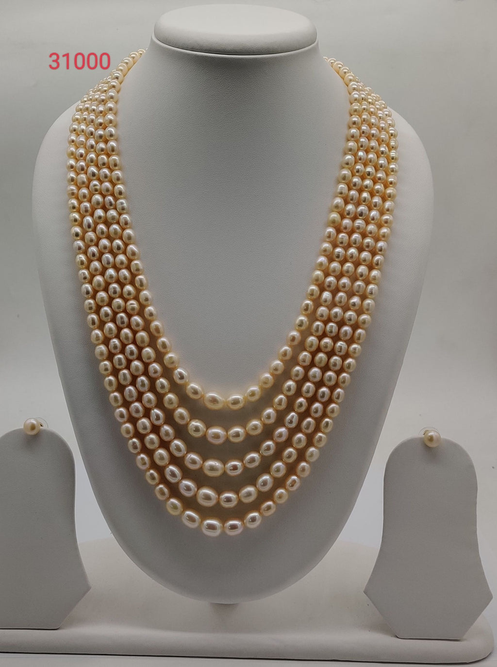 Peach Luxe Five-Strand Freshwater Pearl Necklace Set