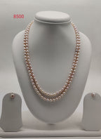 Double-Strand Elongated Freshwater Pearl Necklace Set