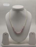 Graduated Freshwater Pearl Necklace Set in Pink