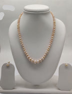 Peach Glow Elegance Pearls Necklace