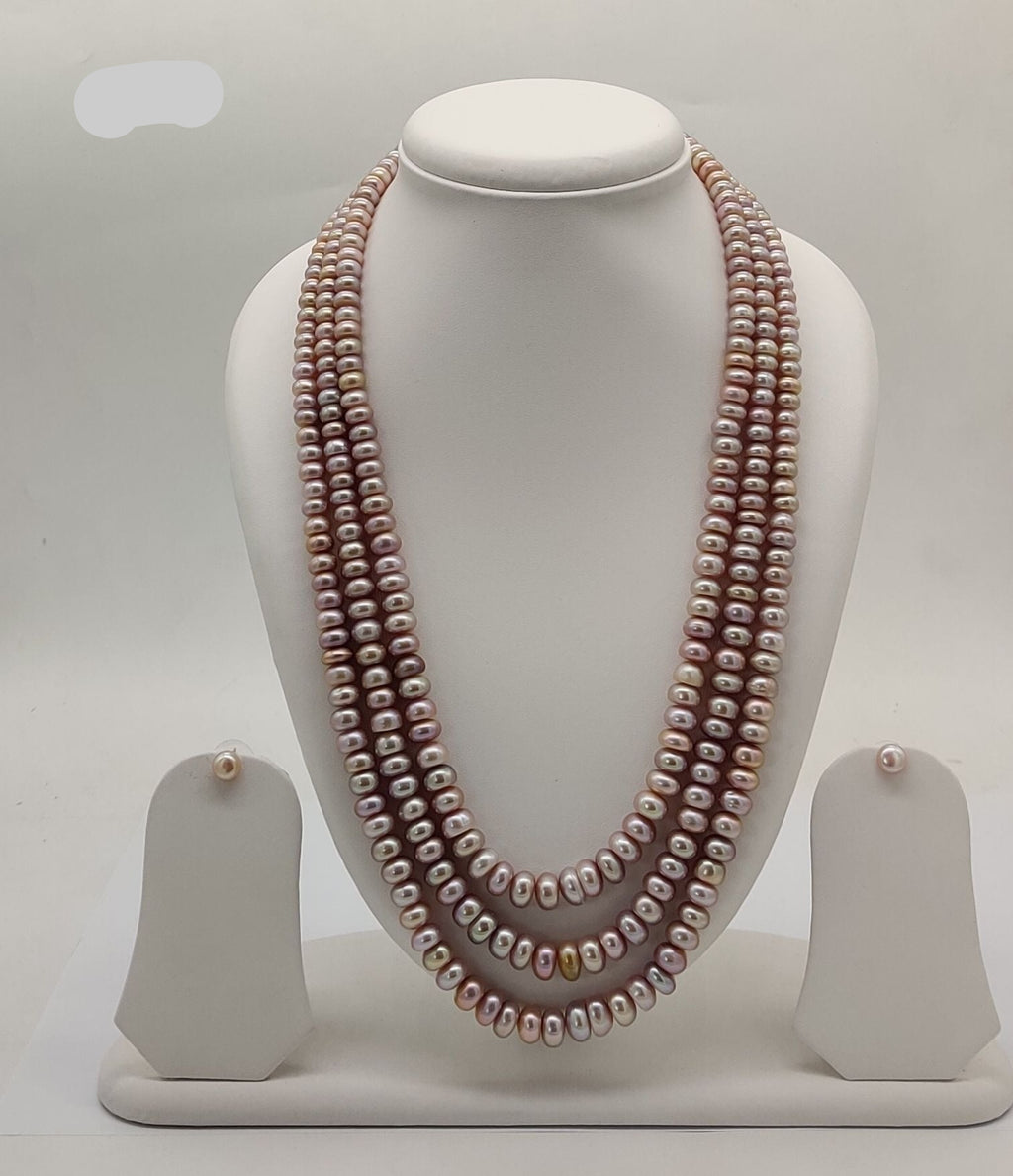 Pink Cascade Elegance Pearls Necklace