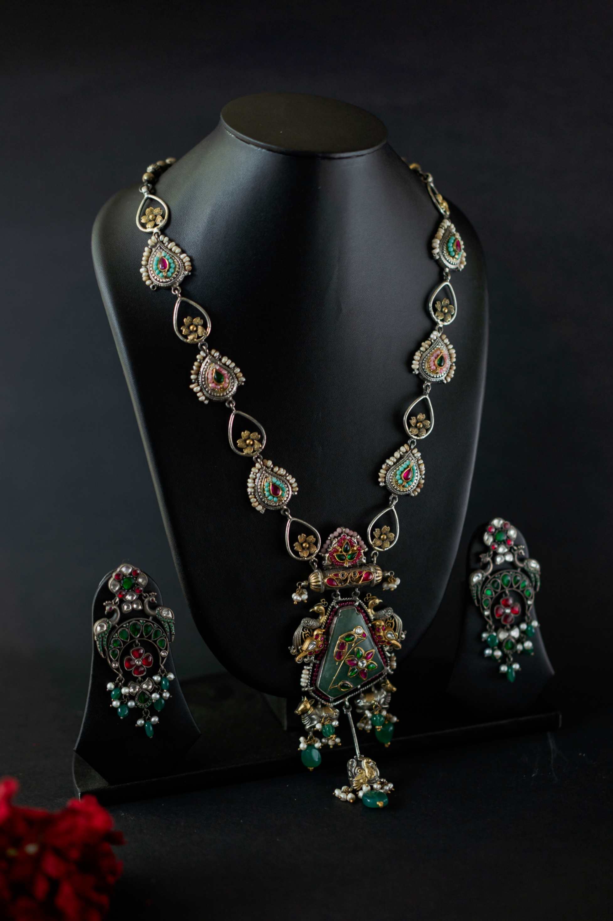 Heeran Enamel Cascade Necklace