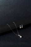 Sparkling Pearl Drop Necklace & Earrings Set