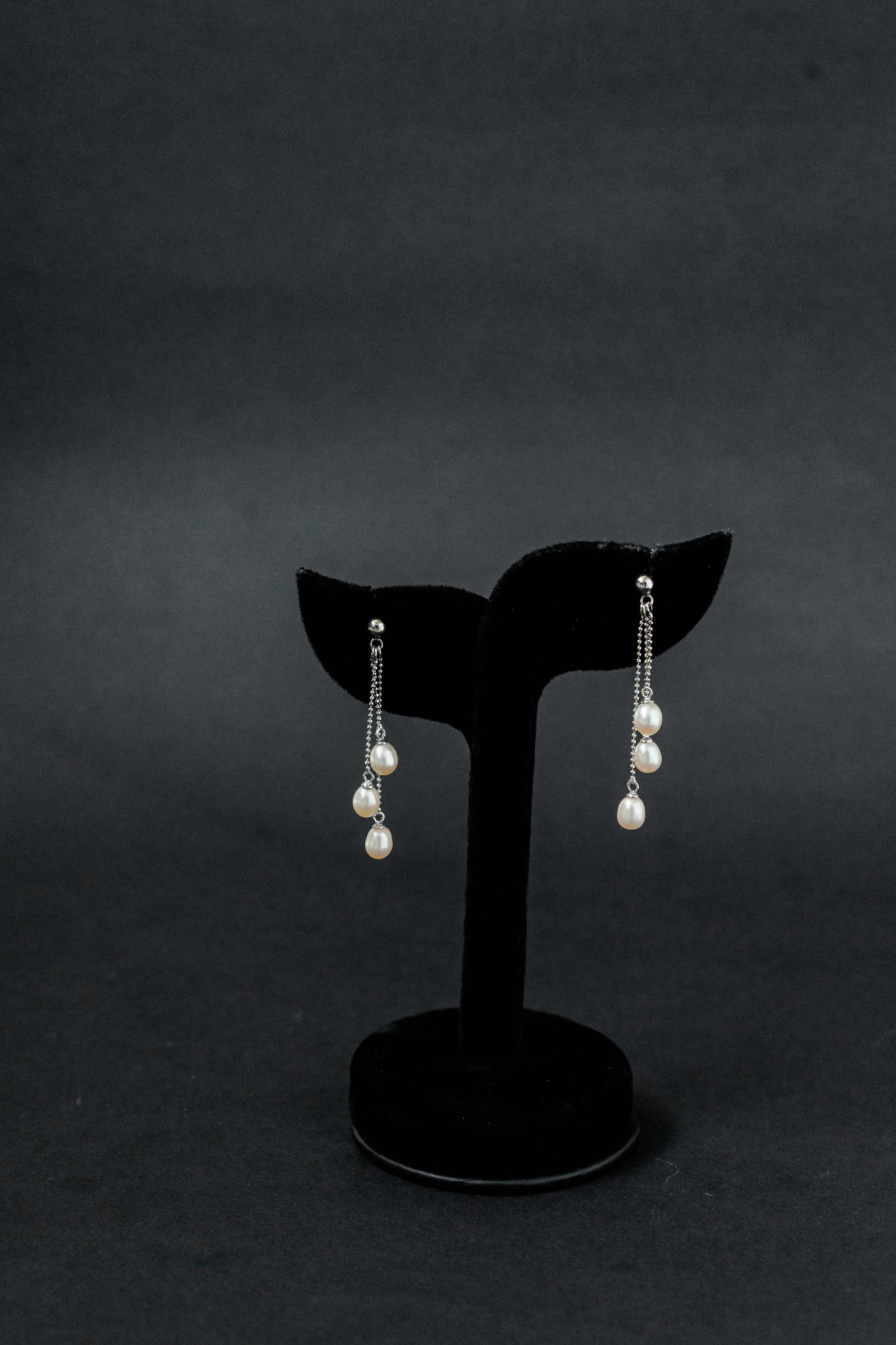 Cascade Trio Pearl Earrings