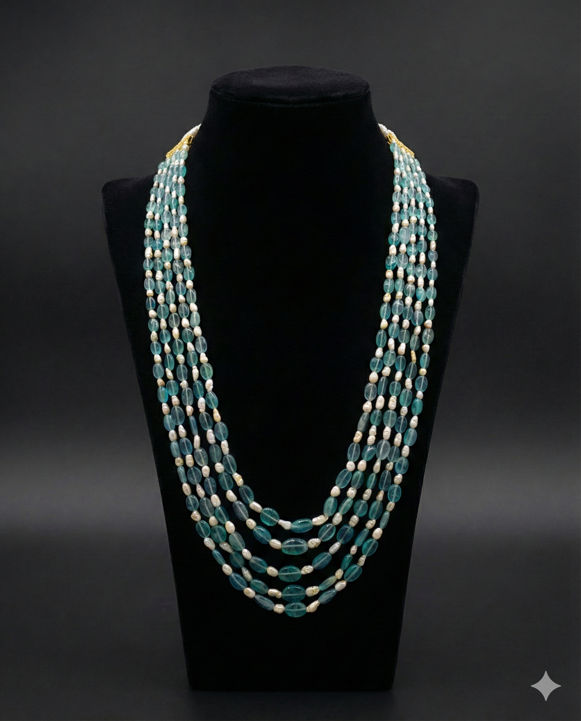 Ocean Teal Elegance Baroque Pearl Necklace