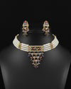 Colorful stone genuine freshwater pearl necklace and earrings set for women