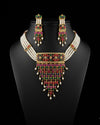 Cascading colorful genuine freshwater pearl necklace and earrings set for women