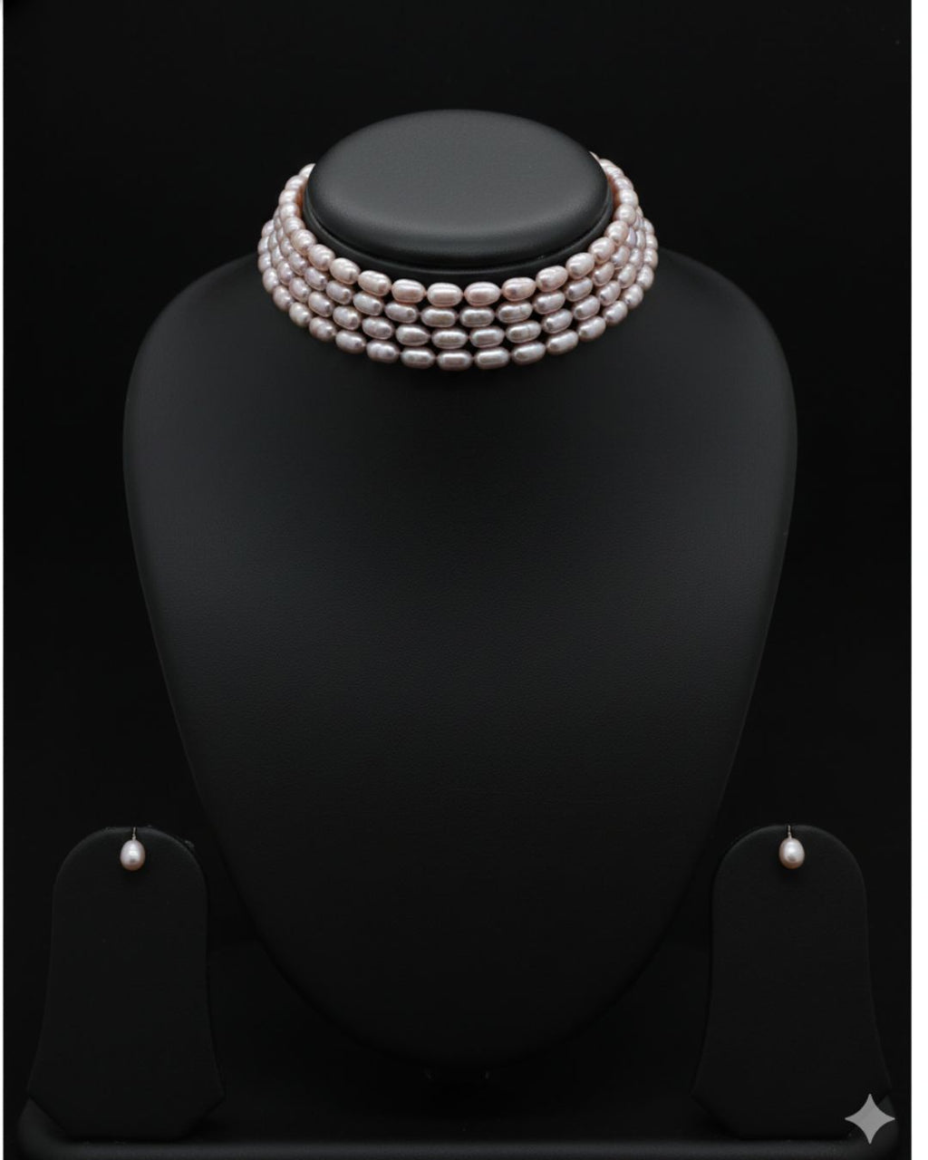 Blush Harmony genuine freshwater pearl necklace and earrings set for women in pink and cream tones