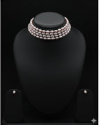 Blush Harmony genuine freshwater pearl necklace and earrings set for women in pink and cream tones