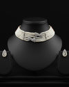 genuine freshwater pearl necklace and earrings set for women with white freshwater pearl bow choker design