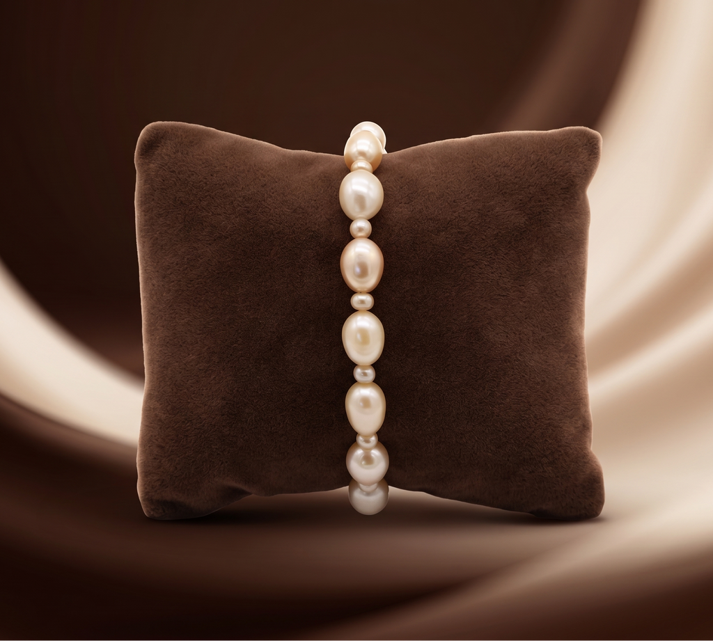 Oval Freshwater Pearl Single Line Everyday Bracelet