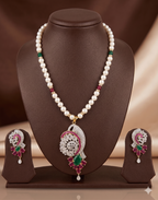 Peacock Gem Freshwater Pearl Necklace & Earrings Set