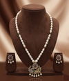 Peacock Grace One Line Pendant Freshwater Pearl Necklace & Earrings Set