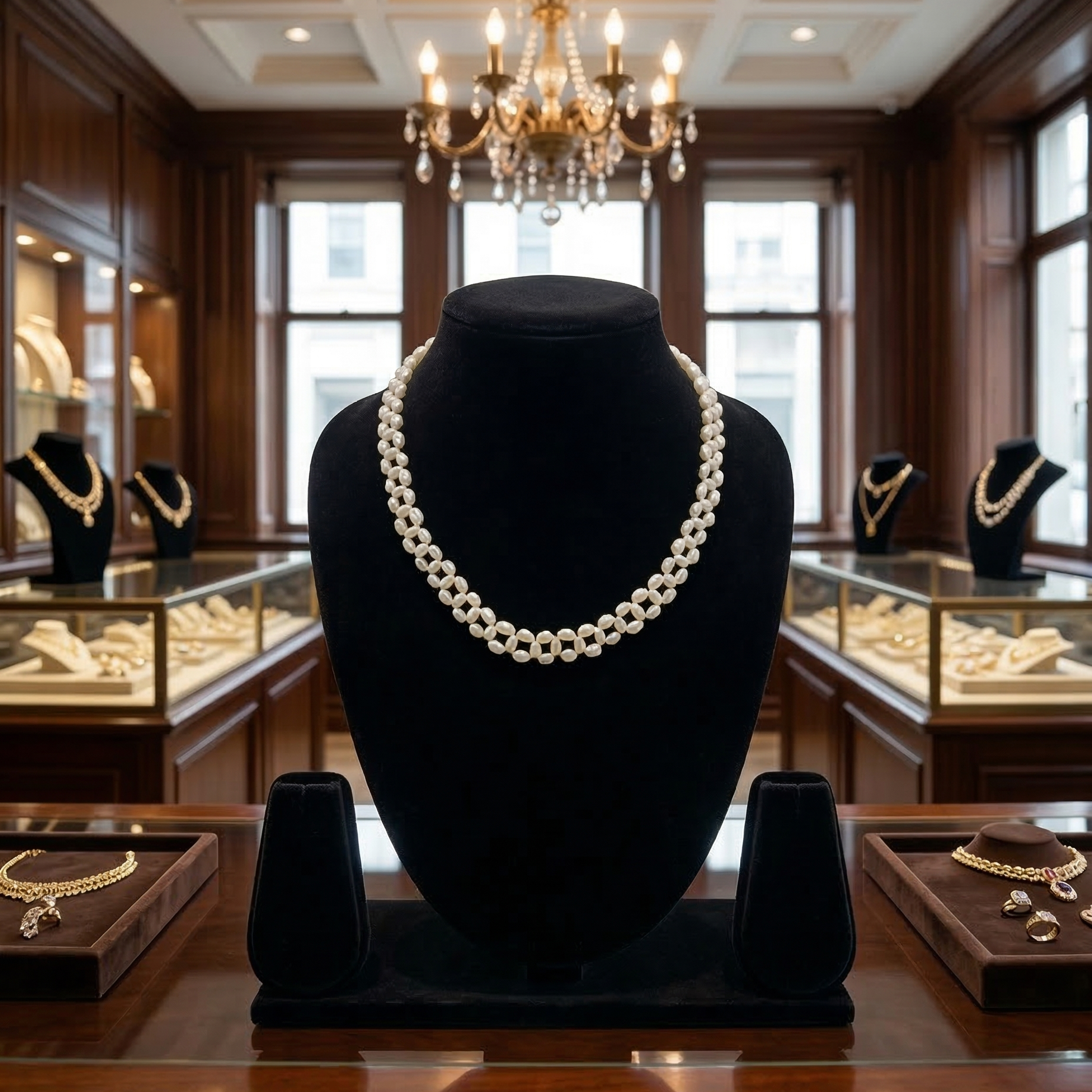 Lace Pearl Grace Freshwater Pearl Necklace & Earrings Set