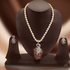 Pearl Necklace & Earrings Set with Pendant