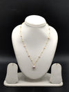 Pink freshwater pearl chain necklace with drop pearl for women