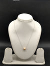 Pink freshwater pearl silver chain necklace for women