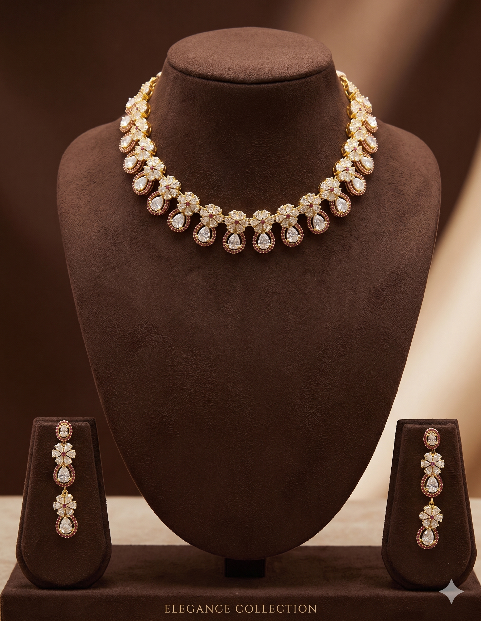 Radiance American Diamond choker necklace set for women