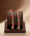Regal Floral Ruby-Emerald Bangles