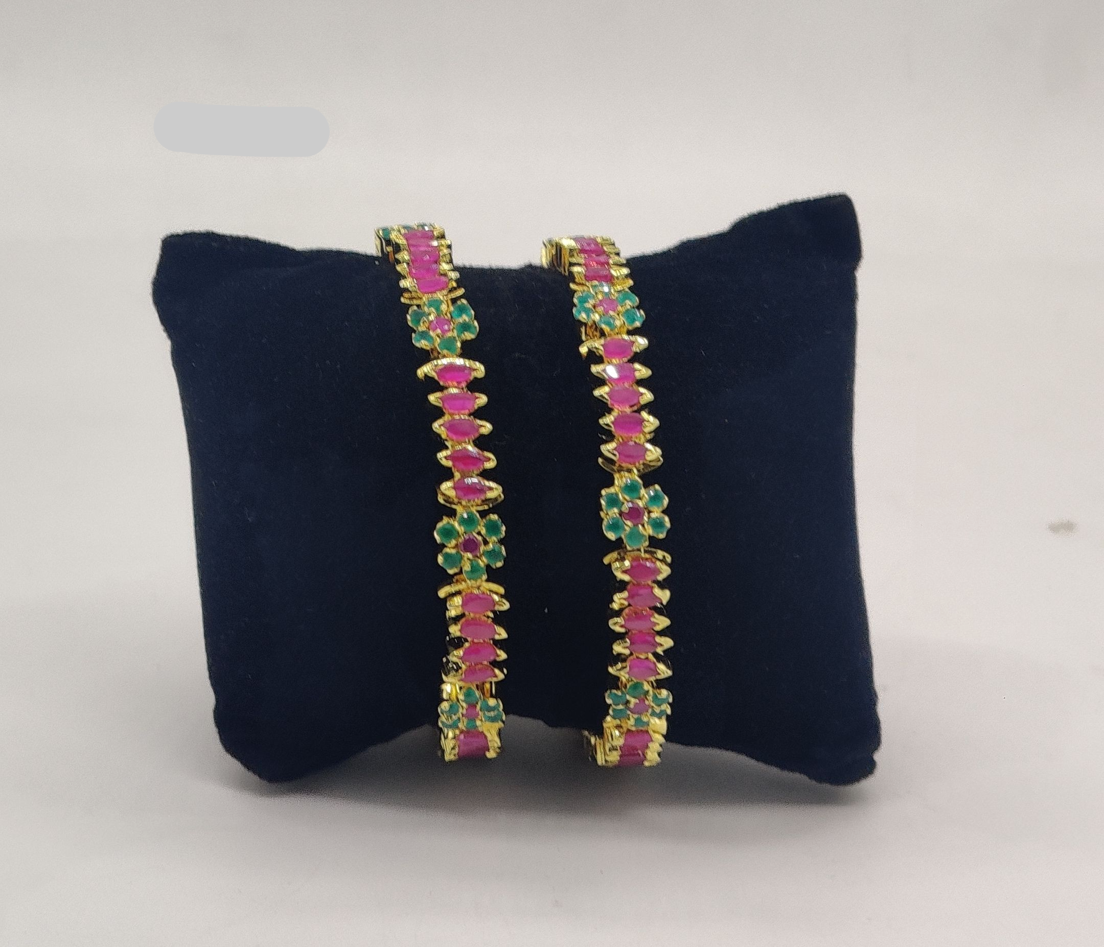Regal Floral Ruby-Emerald Bangles