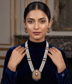 Royal Blue Freshwater Pearl Rani Haar Necklace Set – Premium Bridal & Festive Jewellery