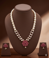 Ruby Bloom Pearl Pendant Set