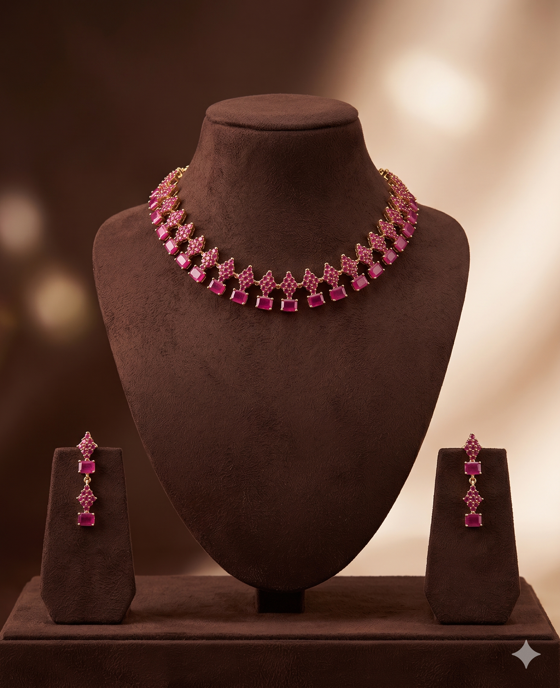 Ruby Bloom traditional choker necklace set for women