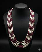 Ruby Pearl Cascade Necklace