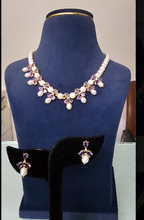 Royal Heritage Button Pearl Necklace with Amethyst-Purple Stone & Pearl Drops
