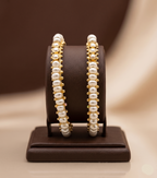 Semi-Precious Pearl Bangles – Classic Beauty in Gold