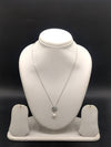 Silver floral pearl pendant chain necklace for women