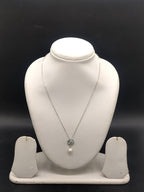 Silver floral pearl pendant chain necklace for women
