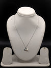 Silver pearl charm pendant chain necklace for women