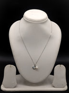 Silver pearl charm pendant chain necklace for women