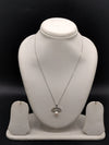 Silver tone shell pearl pendant chain necklace for women